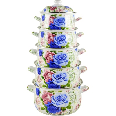 TIDAL Smaltované hrnce ROSES, 2,8/3,7/5/6,2/8L, 10ks, TD-7979