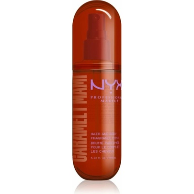 NYX Professional Makeup Fat Oil Body Spray parfémovaná mlha na vlasy a tělo s vůní Caramelt Mami 160 ml