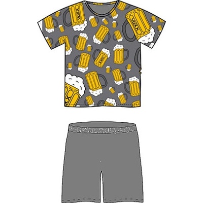 Lonka Koffing pivo pánské pyžamo krátké šedé