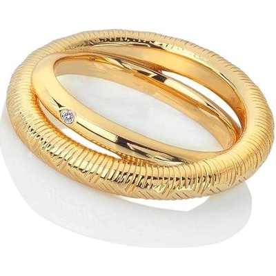 Hot Diamonds Dvojitý pozlacený prsten s diamantem Jac Jossa Hope DR229