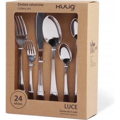 SADA PŘÍBORŮ PRO 4 OSOBY LUCE SILVER KULIG 24 DÍLNÁ