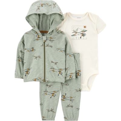 Carter's Set 3dílný mikina tepláky body kr. rukáv Green Airplane kluk MFL – Hledejceny.cz