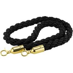 HORECANO-Въже за ограничителна стойка Ø3.2x150cm TWISTED ЧЕРНО/ЗЛАТО (110130-001G) (0185211)