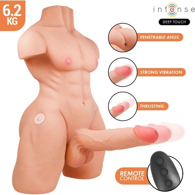 Intense deep touch marty torso with anus and realistic dildo with pushing and vibration