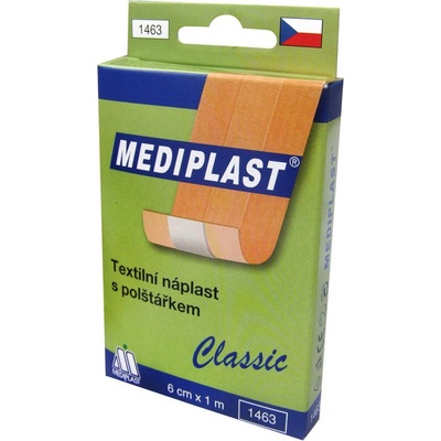 Mediplast Classic textilní náplast s polštářkem 6 cm x 1 m