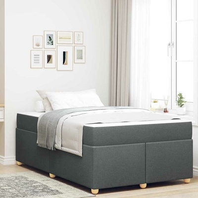 zahrada-XL 3399343 Rám postele s matrací Tmavě šedá textil