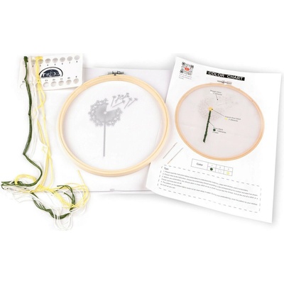 Stoklasa Vyšívací sada s předtištěným motivem 900510/1 pampeliška na tylu režná průměr 19cm