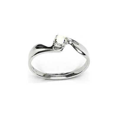 Čištín zlatý s čirým zirkonem bílé zlato T 1026