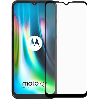 Удароустойчив стъклен протектор за Motorola Moto G9 Play - с черна рамка