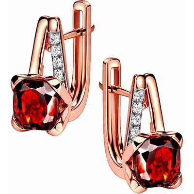 Zlaton Náušnice z kombinovaného zlata s almandinem 1.4cm 3.45g O28052505758