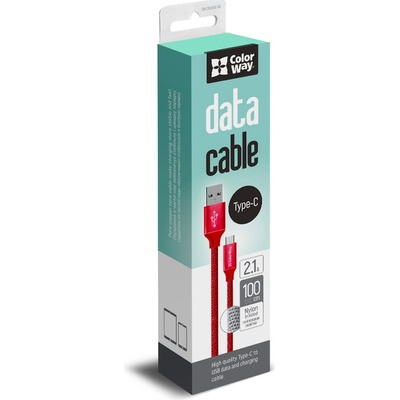 Colorway CW-CBUC003-RD USB - Type-C 2.1A, 1m, červený