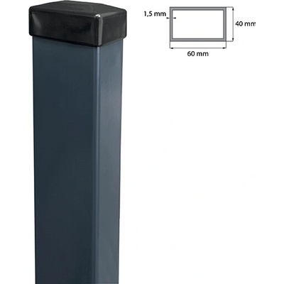 neuvedená Stĺpik 60x40mm ZnPVC 2000mm antracit