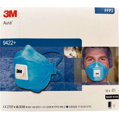 9422+ 3M Aura Respirátor s filtrom pevných častíc, s ventilom, FFP2