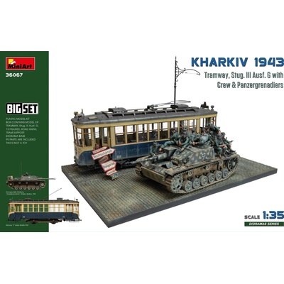 Miniart Kharkiv 1943: Tram & Stug. III Ausf. G w/Crew. Big Set 1:35