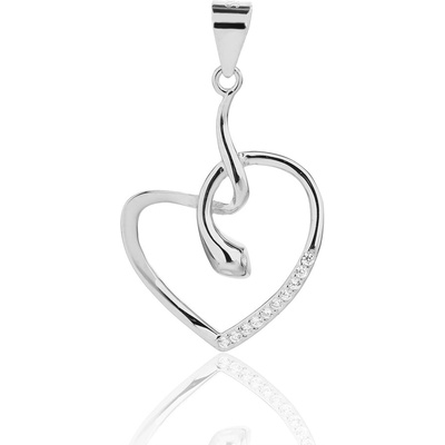 JVD Strieborný prívesok so zirkónmi srdca SVLP1437XJ6BI00