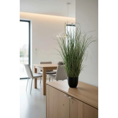 eshop-kvetinace.cz Umělá tráva v černém květináči GREVY, výška 85 cm, plast, zelená