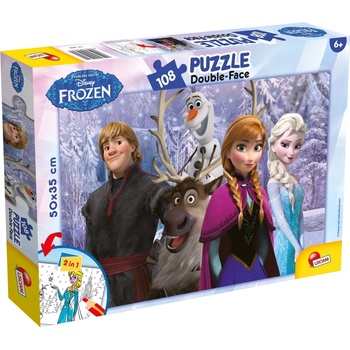 Lisciani Двулицев пъзел Lisciani - Frozen, 108 части (LI49301)