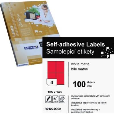 Rayfilm R0122 červené etikety 105x148mm 100 listů
