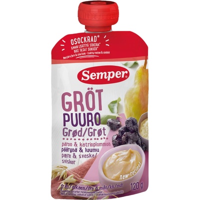 Semper Овесена каша Semper - Пауч със сини сливи, 120 g (6977)