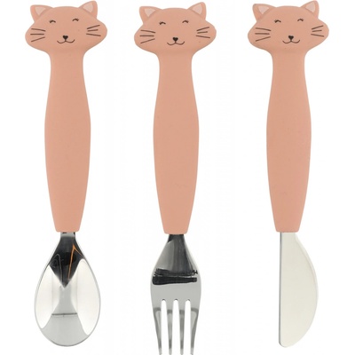 Trixie Baby Dětský silikonový příbor Mrs. Cat 3 ks