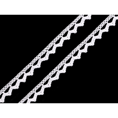 Bavlněná krajka paličkovaná šíře 9 mm, střední, 1 bílá – Zbozi.Blesk.cz