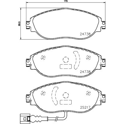 Sada brzdových platničiek kotúčovej brzdy BREMBO P 85 144X