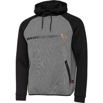 Savage Gear Mikina Tec Foam Hoodie Dark Grey Melange