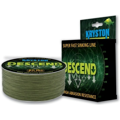 Kryston Potápivá šnúra Descend 300m 0,27mm 30lb zelená