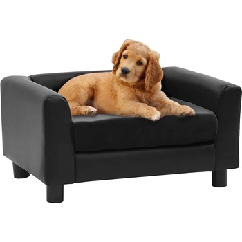 vidaXL Dog sofa 60x43x30 cm black pleather 170960