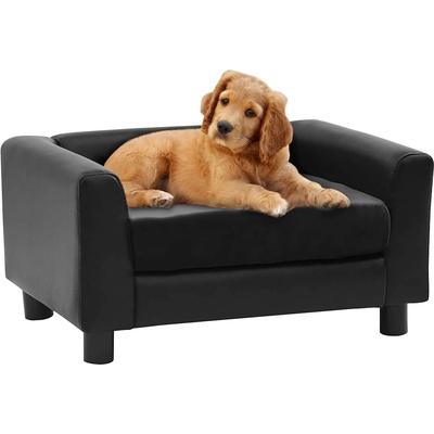 vidaXL Dog sofa 60x43x30 cm black pleather 170960