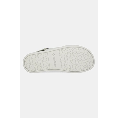 Calvin Klein Кожени сандали Calvin Klein FLAT ADJ SANDAL EYELET в сиво HW0HW02488 (HW0HW02488)