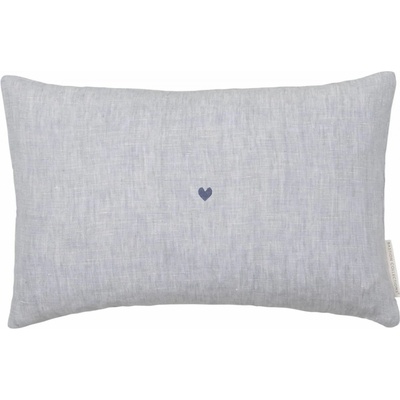 Bastion Collections Ľanový vankúš s výplňou Blue Heart 30x50