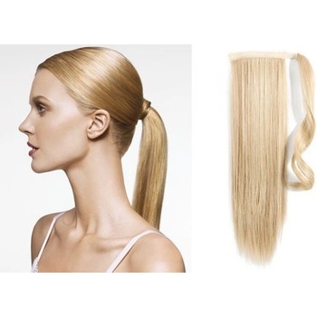 Clip in příčesek culík/cop 100% lidské vlasy 60cm nejsvětlejší blond