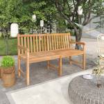 vidaXL Градинска пейка, 150 см, тиково дърво масив (316623)