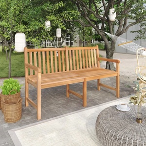 vidaXL Градинска пейка, 150 см, тиково дърво масив (316623)