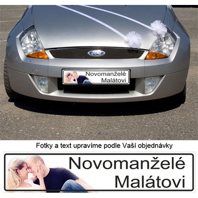 Svatební SPZ s fotografií a textem na přání