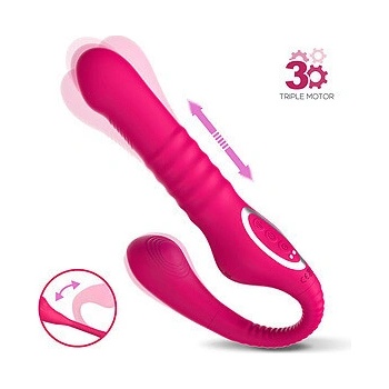Action Strapless Strap-On Thrusting & Waving Pulse Triple