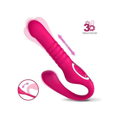 Action Strapless Strap-On Thrusting & Waving Pulse Triple