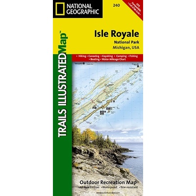 Isle Royale národní park turistická mapa GPS komp. NGS