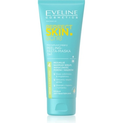 Eveline Cosmetics Perfect Skin .acne exfoliačná maska 3v1 75 ml