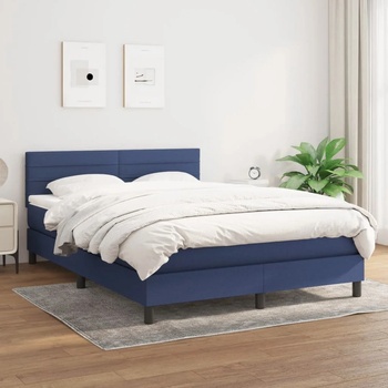 vidaXL Боксспринг легло с матрак, синьо, 140x200 см, плат (3140143)
