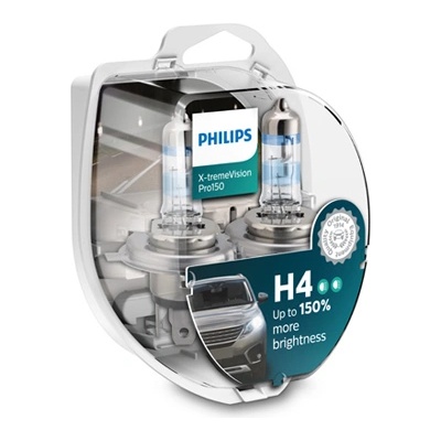Philips Крушка, фар PHILIPS H4, 12V, 60/55W, 3600K, 1650/1000lm, 2 бр