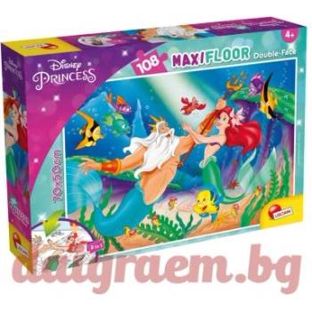 Lisciani Пъзел lisciani 31788 - 108 части - Ариел, Малката русалка, двулицев пъзел (li31788)