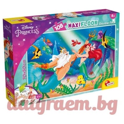 Lisciani Пъзел lisciani 31788 - 108 части - Ариел, Малката русалка, двулицев пъзел (li31788)