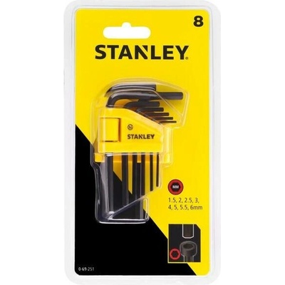imbusové klíče Stanley 0-69-251 - zástrčných šestihranných - IMBUS 8-dílná, 1,5-6 mm