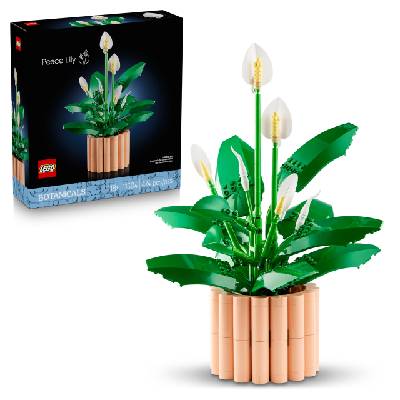 Botanicals Peace Lily - Artificial Plant Set for Adults - With Artificial White Flowers and Buds for DIY Decoration - Gift Idea for Women - 11504