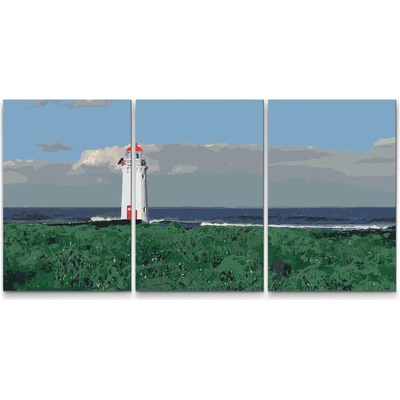 Painting Queens Malování podle čísel Strážný maják sada 3 ks 80 x 120 cm na rámu PBNSET/03GUARDLIGHTHOUSE/80 x 120_80 x 120_80 x 120/W