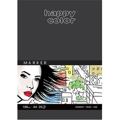 Papír na fixy Blok Happy Color Marker A4 100 g 25 listů