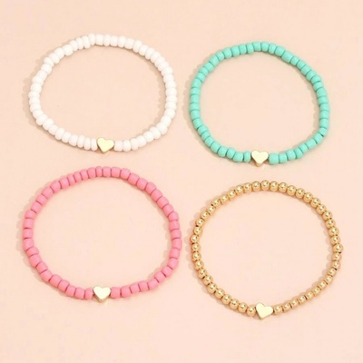 Prosperk náramky pastelové se srdíčky S2812