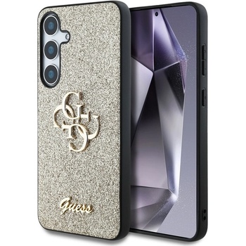 GUESS Калъф Guess - Glitter Fixed Metal Logo, Galaxy S25, златист (3666339449445)